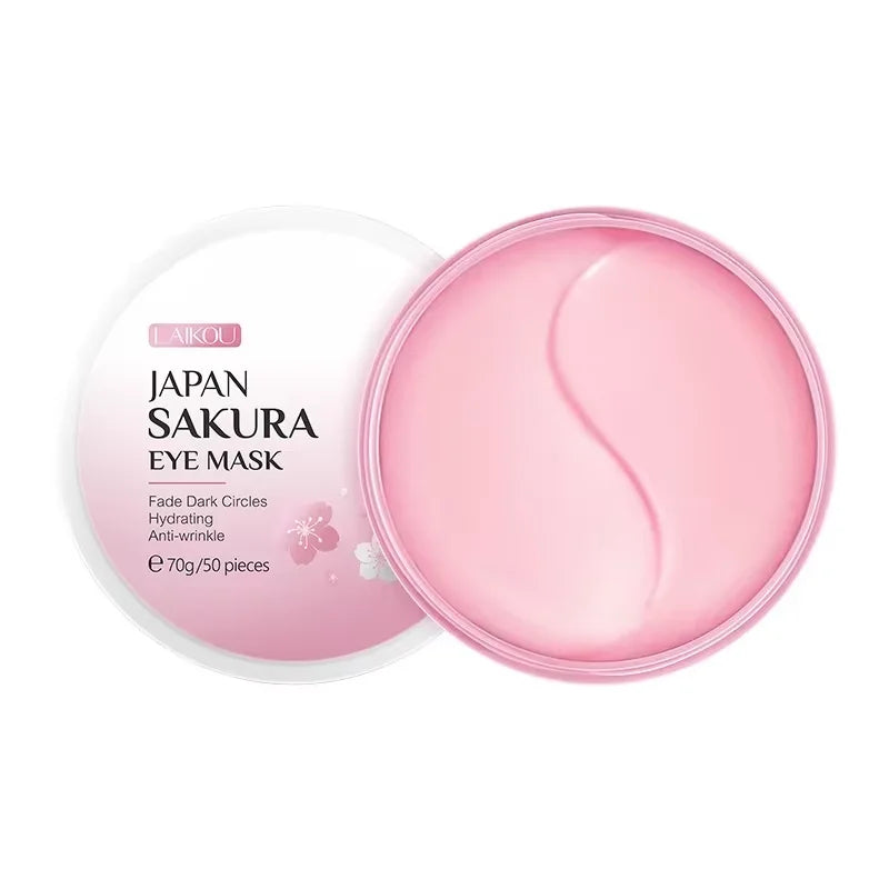LAIKOU Snail or Sakura Under Eye Mask Anti Aging Hydrating Reduce Dark Circles Puffiness 50 Pieces for Daily Eye Care