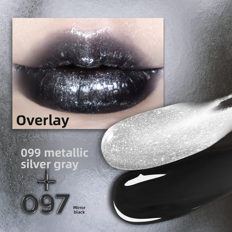 HYNTOOR Playful Rebellious Lip Gloss Planet  Mouth Black Mouth Silver Mouth Gray Lip Oil Mirror Water Gloss
