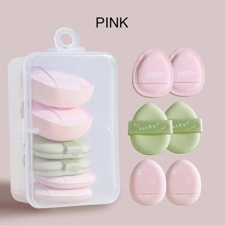 6 mini finger puff set with box, wet and dry concealer air cushion puff, used for makeup of eyes, nose and face.