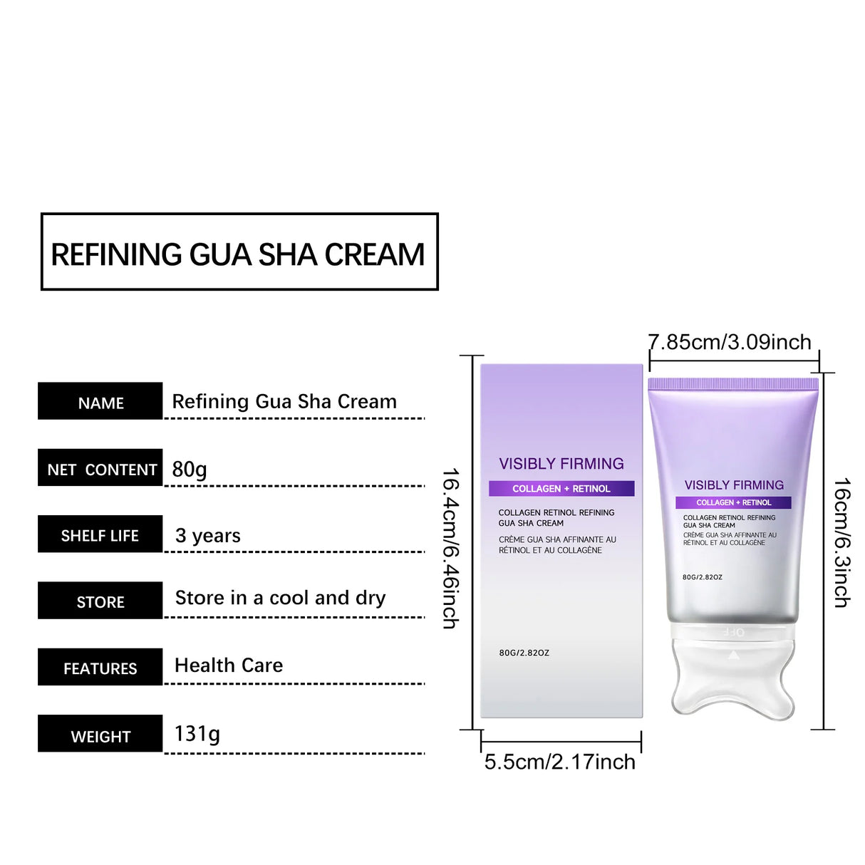 Instant Lifting Face Cream Sculpting Contour Gua Sha Cream Retinol Collagen Lift Sagging Skin Face Cheek Neck Scraping Therapy