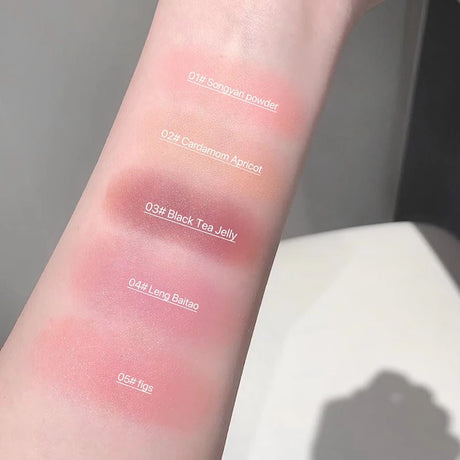 Gege Bear Soft Matte Blush Stick Moisturizing Natural Matte Tender Eeasy to Blend Rouge Stick