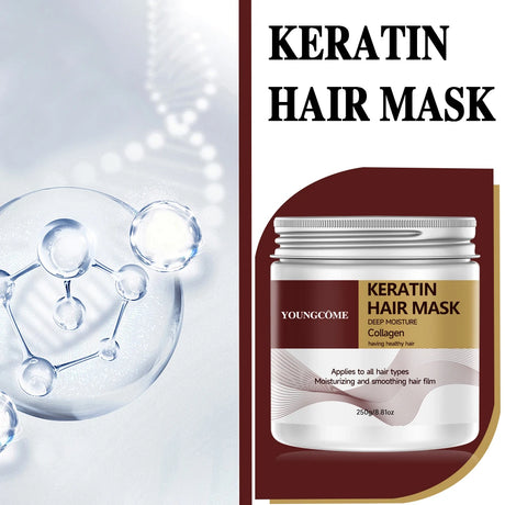250G Keratin moisturizing smooth hair mask professional hair care,Repair Damage Frizz Tangles Anti Dryness Soft Smooth Shiny