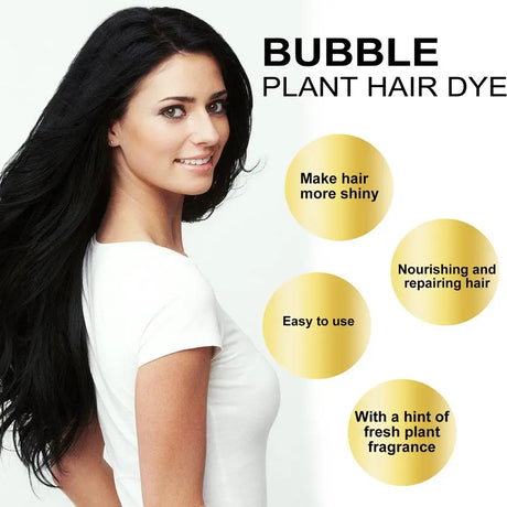 30ML/Bag Bubble Hair Dye Shampoo 3 in 1 for Women/Men, Natural Plant Hair Color for Gray Hair Coverage,Nourishing Root Touch-up