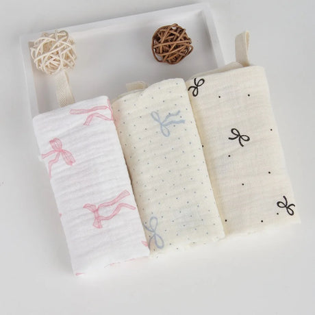 3/5Pcs 6-Layer Pure Cotton Baby Cotton Washcloth Soft Gauze Cotton Newborn Burp Cloth Absorbent Baby Towels Square Towels