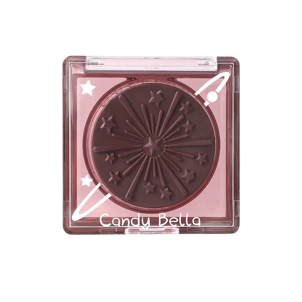 Candy Bella Black Blush & Fuwa Contour Powder - Soft Matte, Face-Focus Brightening, Shading & Blurring, Includes Peach (Multi-Pu