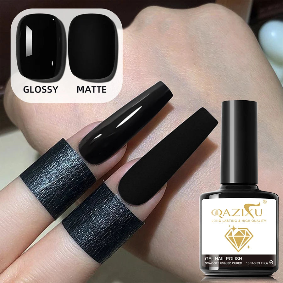 10ml Black Nail Gel Polish Soak Off UV LED Varnish Manicure Tools Design For Home Salon Nail Art DIY Winter For Cool Girls