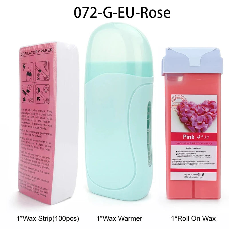 Roll On Waxing Kit With Wax Cartridges And Wax Strips 3 In 1 Soft Wax Heater Kit Hair Removal Wax Wax Paper Waxing Kits Warmer