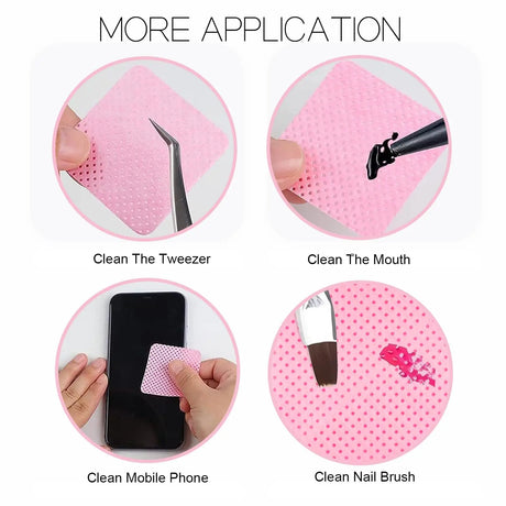 200pcs/Box Lint Free Nail Wipes Gel Nail Polish Remover Wipes Absorbent Acetone Nail Glue Polish Clean Solft Magic Stuff Pad