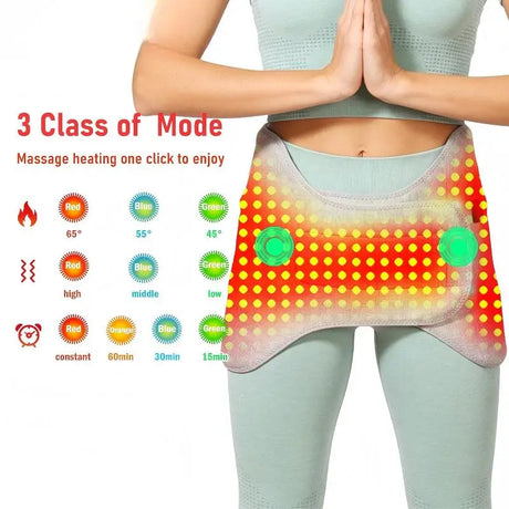 Red Light Heating Waist-Hip Protector Abdominal Vibration Massage Relieves Menstrual Pain Promotes Waist-Hip Relaxation