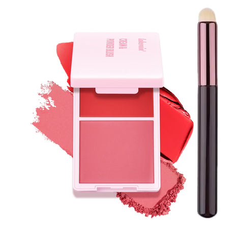 2Color Blush Cream and Brush Powder Long-lasting Wearing High Pigment Natural Matte Blush For Girl Blush Cosmtics