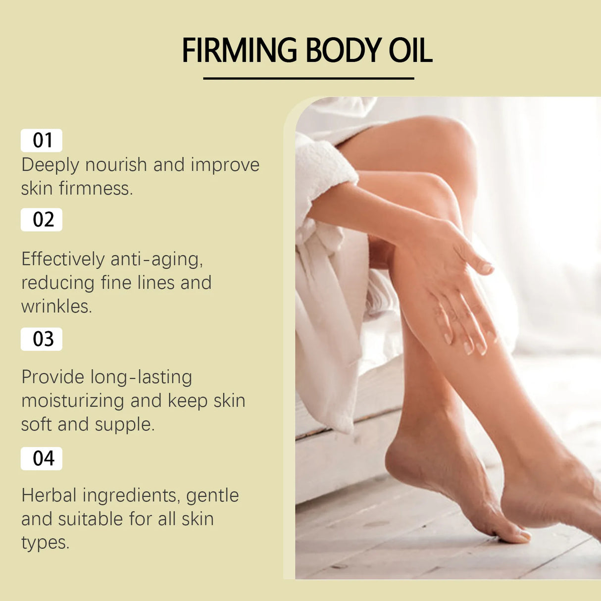 Firming Skin Tightening Oil Replenish Collagen Anti Cellulite Moisturizing Nourishing Soft Relaxing Smoothing Body Massage Oil