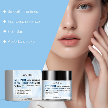 Hydrating Face Moisturizer with Niacinamide Hyaluronic Acid Retinol Repair Skin Barrier Day Night Long-Lasting Hydration Cream