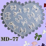 1Pcs 3D Silicone Nail Art Mold Reusable INS Fashion Versatile Camellia Bow Kawaii Butterfly DIY Party Nail Decoration Art