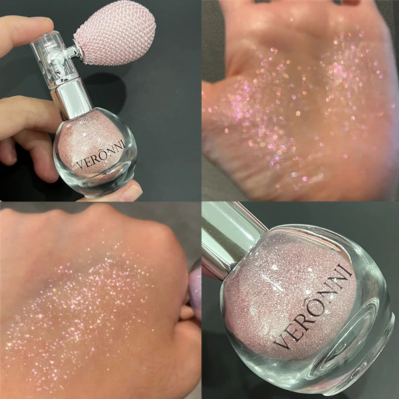 Highlighter Powder Spray Longwear sparkle fairy powder High Gloss Glitter Spray Body Bronzer For Face Body Makeup Cosmetics