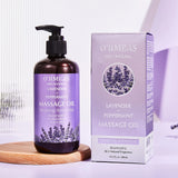 Lavender & Peppermint Infused Massage Body Oil - Warming & Moisturizing Formula for Men & Women, 10.2 Fl.Oz