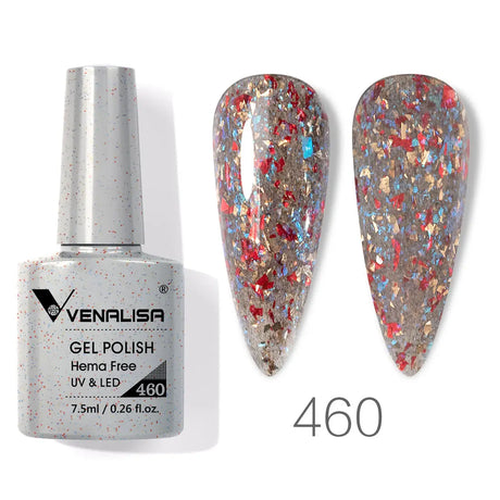 VIP5 Venalisa Nail Gel Polish Jelly Color HEMA/TPO FREE Nude Pink Semi Permanent Soak Off UVLED Gel Polish Sparkle Gel Varnish