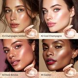 Highlighter Powder LongLasting Waterproof Face Instant Silky Skin Glow Baked Shimmer Illuminator Makeup Contouring Glitter