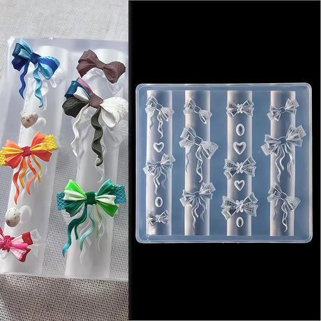 Cute Wings Nail Art Silicone Mold 3D Angel Wings Design Molds Reusable Clear Manicure Template DIY Charms Gel Wings Wedding