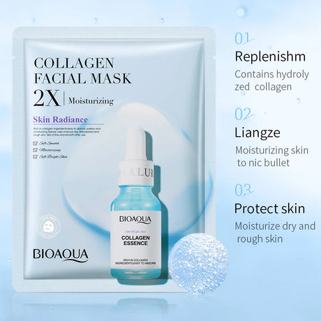20pcs/5pcs Centella Collagen Face Mask VC Moisturizing Refreshing Sheet Masks Hyaluronic Acid  Facial Mask Skin Care Products