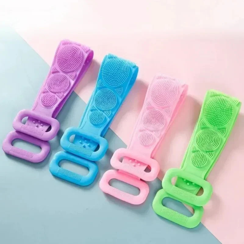 1PCS Silicone Bath Scrubber Soft Exfoliating Back Massage Shower Brush Body Wash Removal Tool for Bathroom