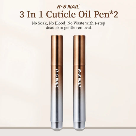 1/2PCS 3-In-1 Cuticle Oil Pen Nail Art Essence Pen Nail Cuticle Remover Pen Dry & Damaged Nails Nourishing Moisturize Nails Care