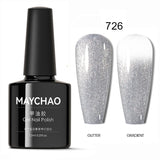 MAYCHAO Glitter Gel Nail Polish 7.3ml Semi-permanent Sequins Shiny Gel Base Top Coat Soak Off UV LED Varnish Nail Art Decoration