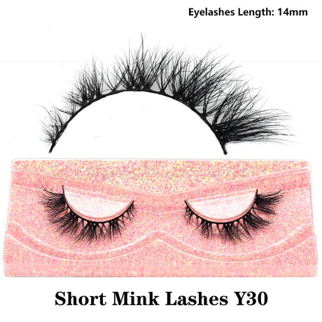 Half Lashes Short Mink Eyelashes Fluffy Soft False Eyelashes Wispy Cross Strip Eye Lashes Natural Mink Eyelash Extension Makeup