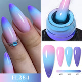 FOUR LILY 7ml Thermal Nail Gel Polish 3 Colors Changing Semi Permanent Soak Off UV/LED Nail Supplies Gel for Manicure Design
