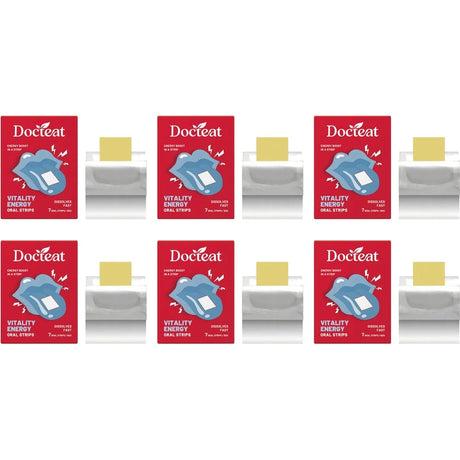 Docteat Vitality Energy Oral Strips with Caffeine and L-Theanine To Quickly Relieve Fatigue and Improve Concentration 7 Strips
