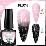 FOUR LILY 7ml Thermal Nail Gel Polish 3 Colors Changing Semi Permanent Soak Off UV/LED Nail Supplies Gel for Manicure Design