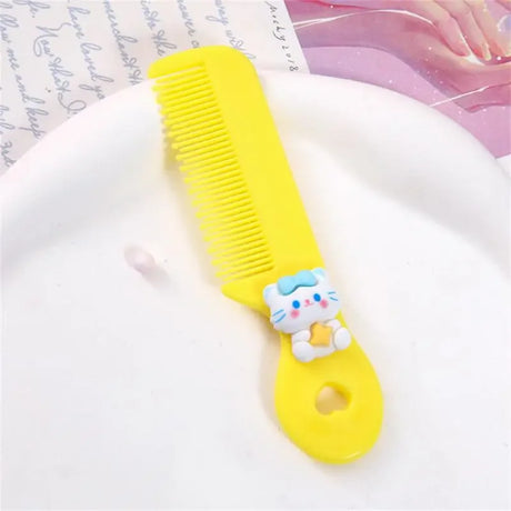Cartoon Comb Portable Mini Cartoon Baby Rounded Comb Teeth Round Head Smooth Handle Color Toddler's Head Comb for Children