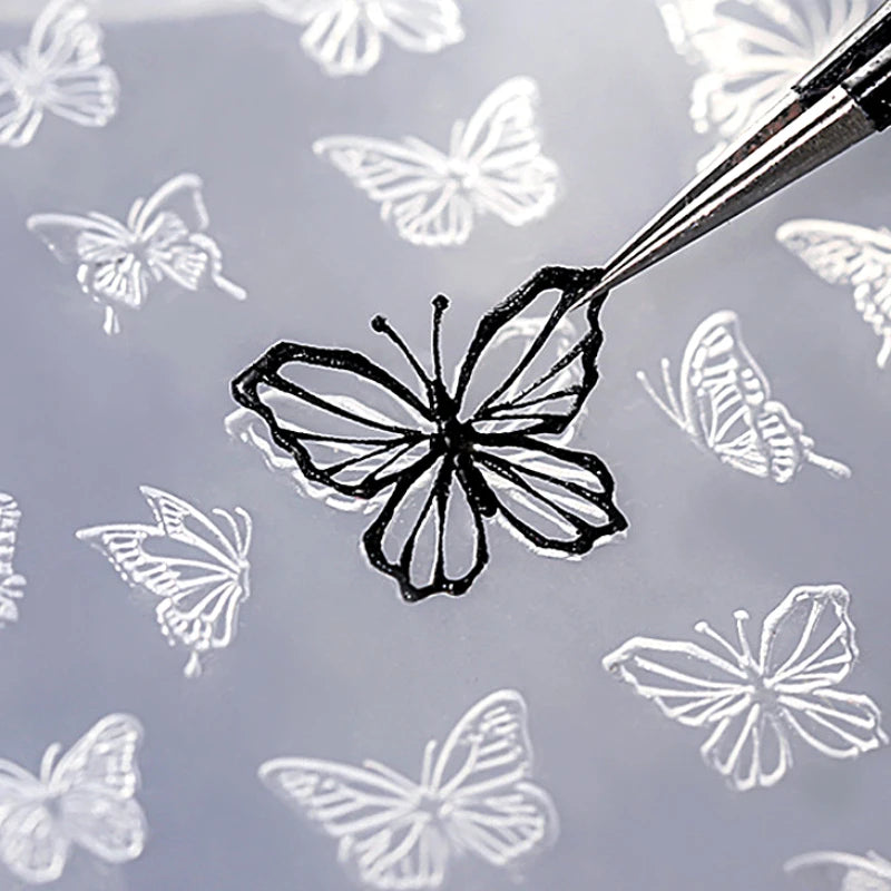 Butterfly Bowknot Snake Silicone Carving Mold Mould Nail Art Accessory Star Moon Rose Christmas Snowflake Manicure Tool Template