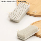 2 In 1 Silicone Shower Brush Scrubber Soft Scalp Massager Shampoo Brush Double-Sided Body Brush Foam Skin Clean Tool
