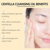 Centella Cleansing Oil Gentle Makeup Remover Oil Deep Pore Cleansing Blackhead Remover Non-Comedogenic Hydrating Oil Cleanser