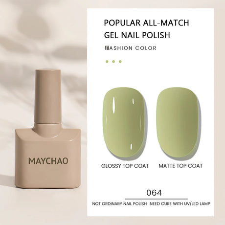 MAYCHAO Gel Nail Polish 12ML Full Coverage Base Top Coat Soak Off Gel Polish UV LED Gel Semi Permanent Varnishes Design Nail Art