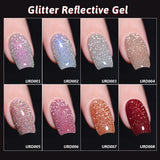 UR SUGAR 15ml Chameleon Pink Purple Reflective Gel Nail Polish Glitter Gorgeous Semi Permanent Soak Off UV Gel For Nail Art