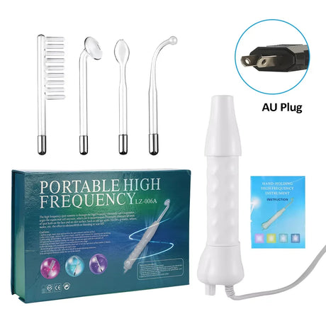 4-in-1 Portable Handheld Electric Neon Wand for Face Skin Beauty High Frequency Facial Therapy Tool for Acne Treatment