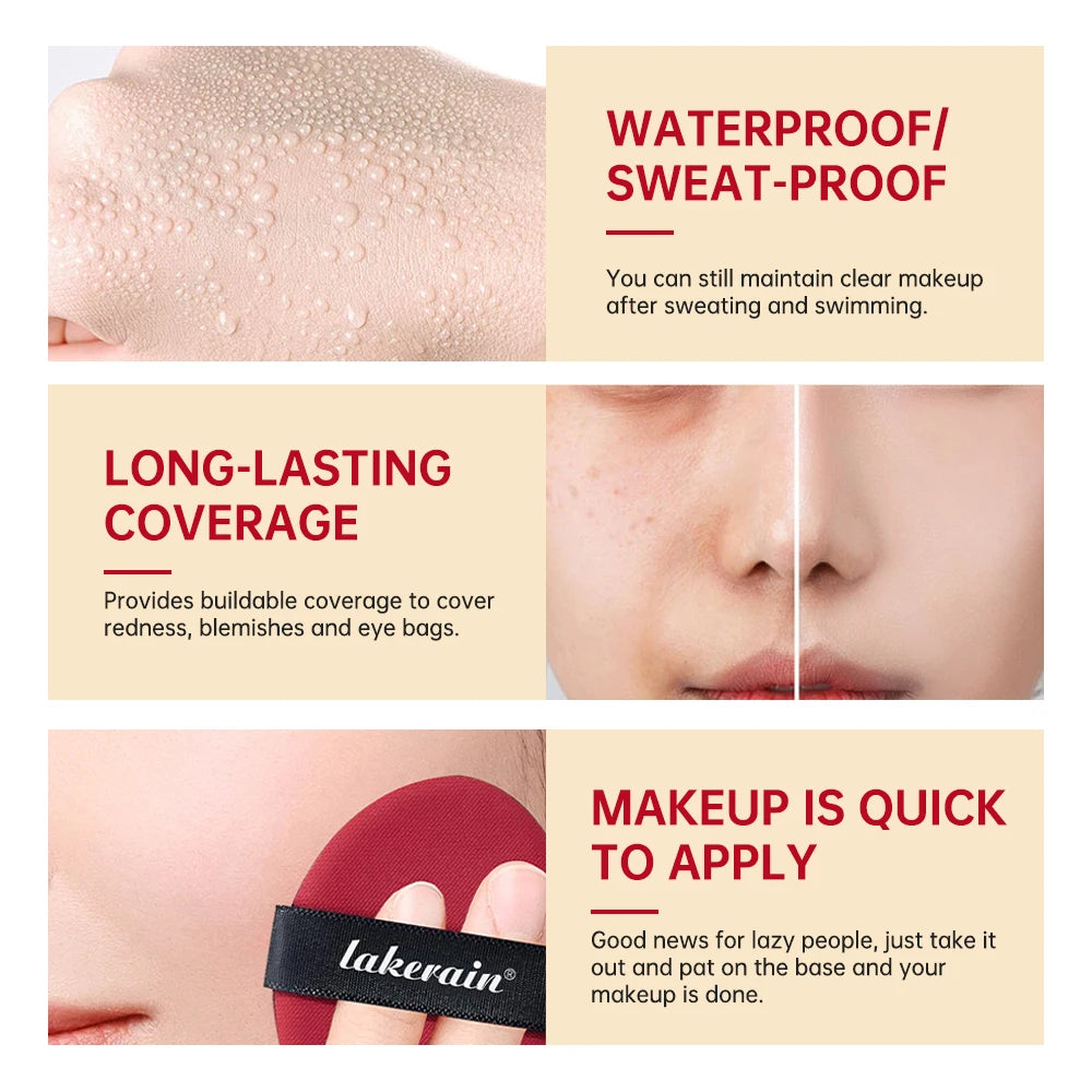 Sunscreen Cushion Foundation Fit Cushion Foundation Full Coverage Waterproof Long-lasting Concealer Long-lasting Makeup