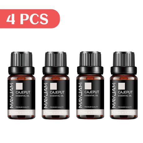 MAYJAM 4 Bottles Essential Oils Jasmine Lavender Eucalyptus Vanilla Sandalwood Frankincense Sweet Orange Patchouli Juniper Oil