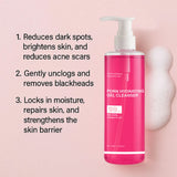 PDRN Hydrating Gel Cleanser, Salmon Pink Foam Cleansing Gel with PDRN & Collagen,Deep Cleansing,Gentle and Non-irritating, 200ml
