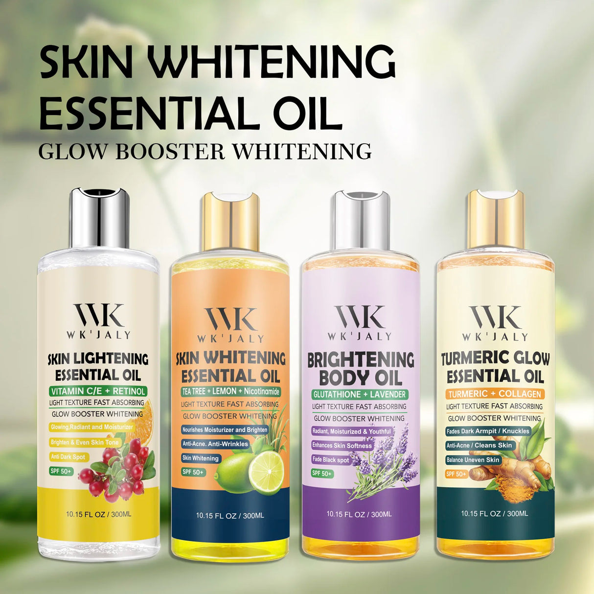 WK JALY Glow Booster Whitening Brightening Body Oil, Remove Acne, Dark Spots, Nourish, Moisturizer, Smooth Skin, Even Skin Tone