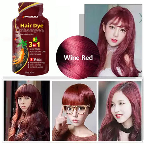 Pure Natural Herbal Hair Dye Shampoo Change Hair Color Cover Gray Hair White Hair Treatment Bubble Plant Hair Dye Hair Care New
