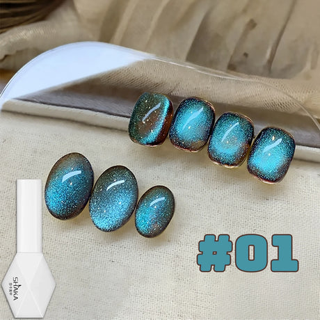 WS 10ML Sunlight Cat Eye Gel Nail Polish Autumn Winter Whitening Wine Red Color Light Sunset Glow Cat Eye Glass Beads Nail Atr