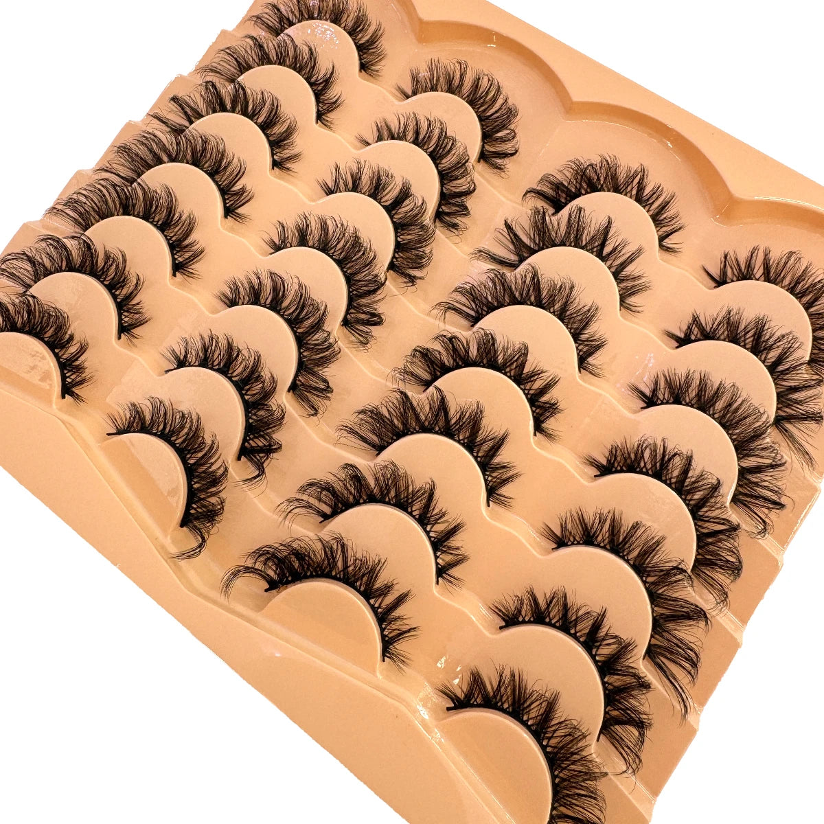 AMSDCN 14 Pairs 3D  Lashes Fluffy False Eyelashes Thick Volume Cat-Eye Faux Lashes Natural Long Wispy Lashes extension Pack
