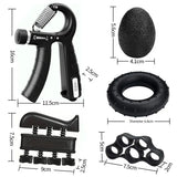 Hand Grip Strengthener Kit Adjustable Counting Gripper Finger Trainer Silicone Grip Ring Wrist Forearm Exercise Fitness Rehabilitation Set Finger Exerciser Wrist Recovery Trainer For Arthritis Carpal Tunnel Muscle Strength Tr