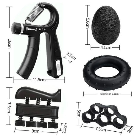 Hand Grip Strengthener Kit Adjustable Counting Gripper Finger Trainer Silicone Grip Ring Wrist Forearm Exercise Fitness Rehabilitation Set Finger Exerciser Wrist Recovery Trainer For Arthritis Carpal Tunnel Muscle Strength Tr