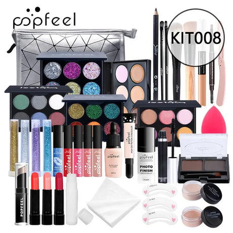 Christmas Makeup Gift Box Foundation Eyeshadow Powder Long Lasting Lip Ink 27 Pieces Birthday Gifts Makeup for Women Full Kit