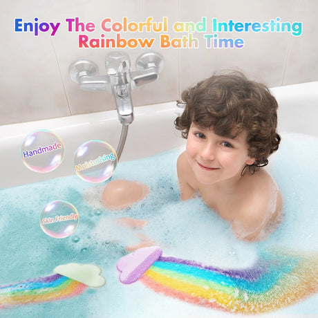 Blue Ocean Rainbow Bath Toys, Colorful Dissolving Bath Toys with Surprise, Boys and Girls the Perf Colors, the Perfect Bath Gift