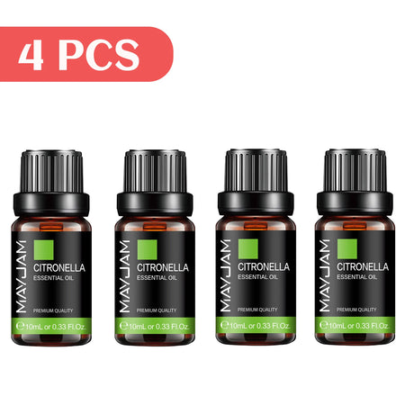 MAYJAM 4 Bottles Essential Oils Jasmine Lavender Eucalyptus Vanilla Sandalwood Frankincense Sweet Orange Patchouli Juniper Oil
