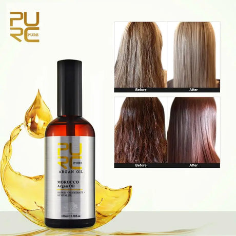 PURC Morocco Argan Oil Smoothing Hair Treatment Repair Damaged Frizz Hair Care Products for Women 100ml